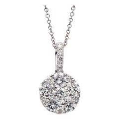 18 Karat Weißgold Kreis Hänge-Diamant-Anhänger