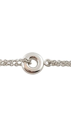 18K White Gold Circles Station Necklace 17.5" #22920