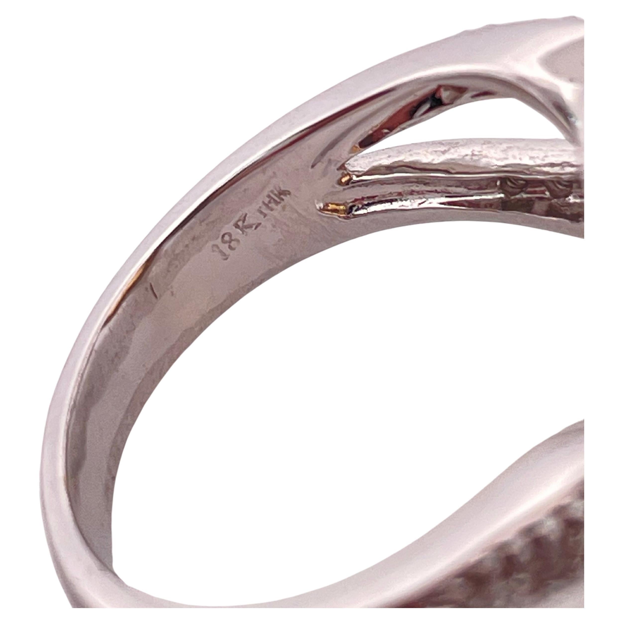 Bague en or blanc 18k avec citrine et diamant en vente 1