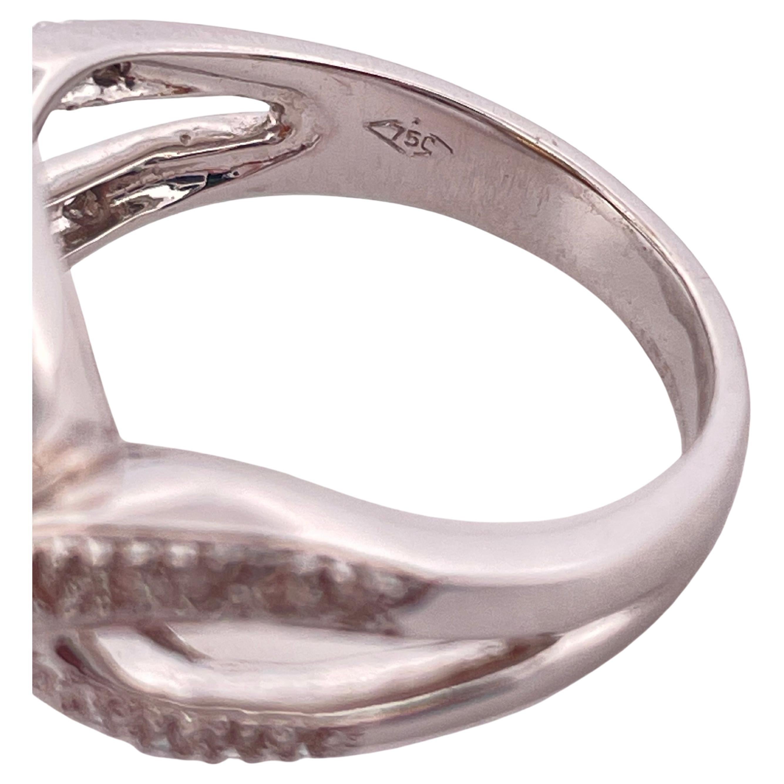 Bague en or blanc 18k avec citrine et diamant en vente 2
