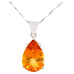 18K White Gold Citrine Pendant (P10989n)