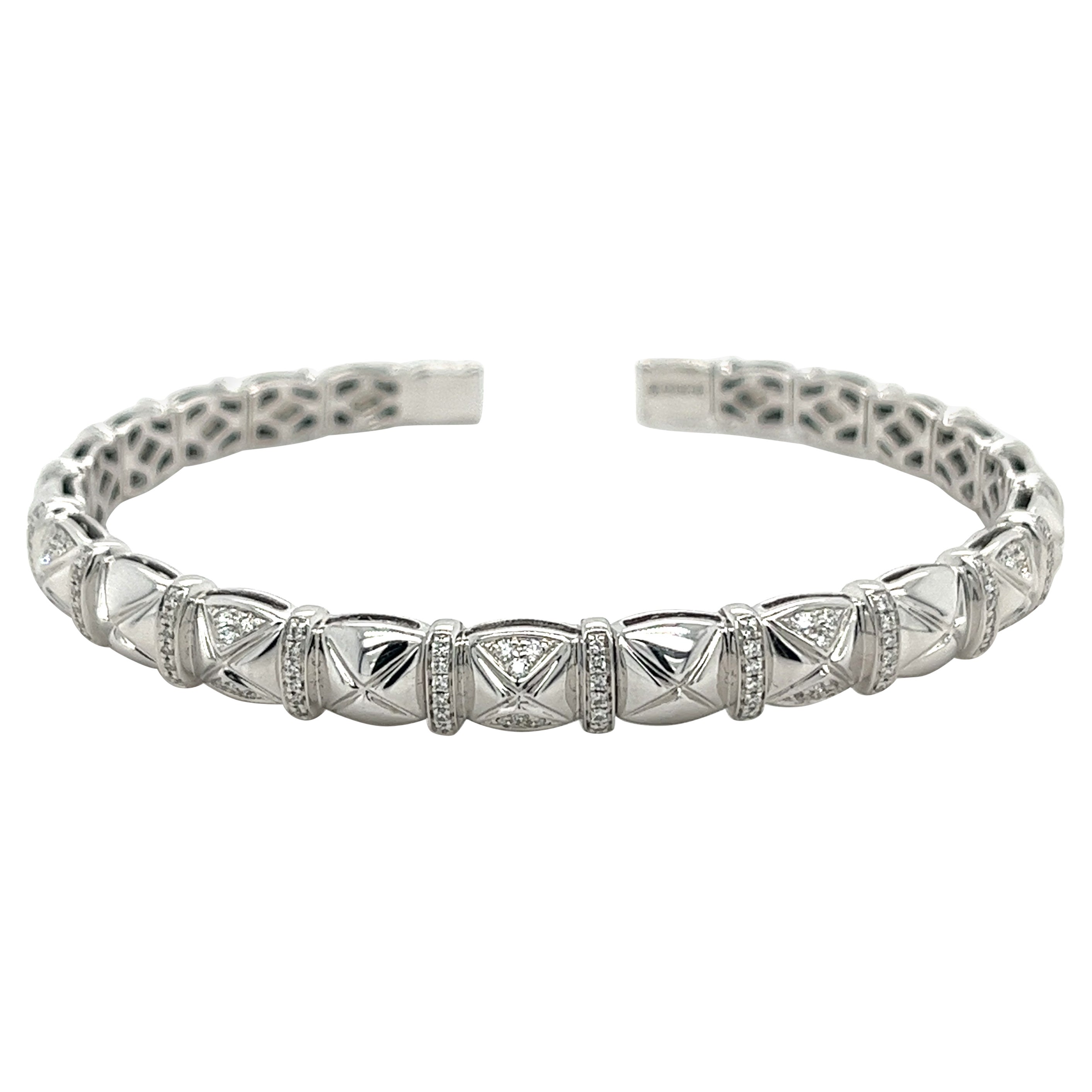 18K Weißgold Classic Diamant Armreif