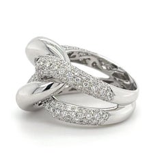 18K Weißgold Classic Natural Diamond Ring