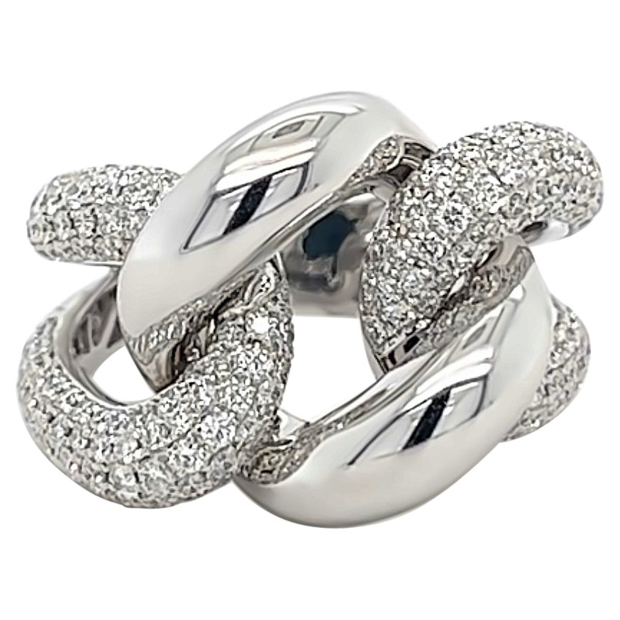 18K Weißgold Classic Natural Diamond Ring im Angebot