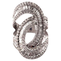 18k White Gold and Cluster Diamond Infinity Loop Ring