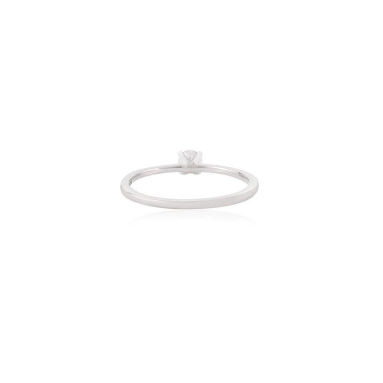 For Sale:  18k White Gold Cluster Moissanite Solitaire Ring for Wedding Anniversary Gift 5