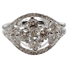 18k White Gold Cocktail Diamond Ring
