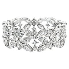18K White Gold Contemporary Diamond Ring, 2.44 Carats, Size 6.5