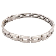 18K White Gold Contemporary H-Link Bracelet