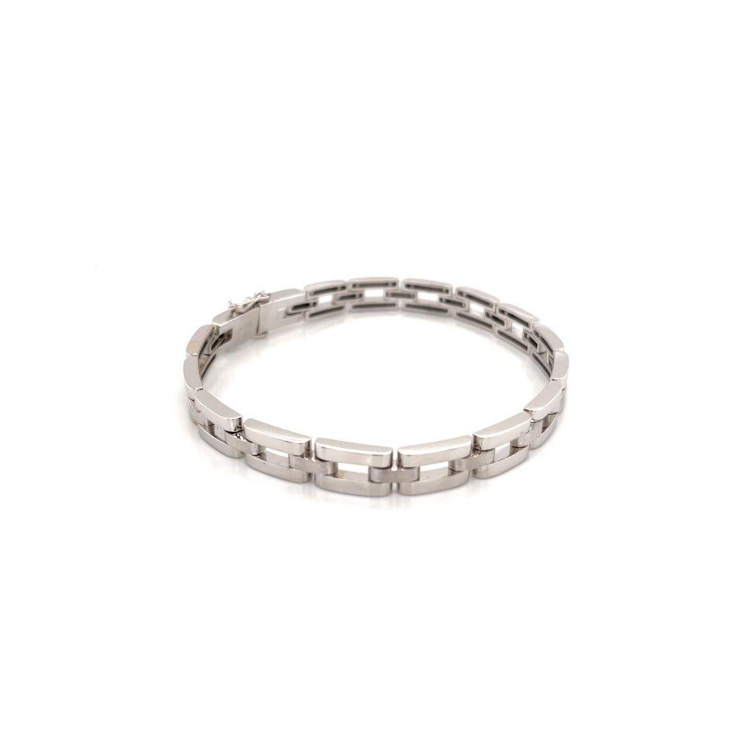 Bracelet H-Link contemporain en or blanc 18K en vente 3