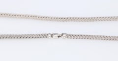 18K White Gold Cord Snake Fox Tail Link Chain, 1990