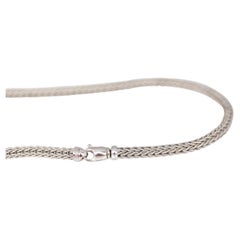 18K White Gold Cord Snake Fox Tail Link Chain, 1990