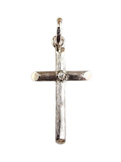 18K White Gold Cross Pendant #22508