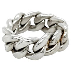 18K White Gold Cuban Fashion Ring