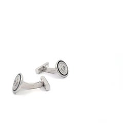 Gemelos de oro blanco de 18 quilates con 0,22 ct de diamantes
