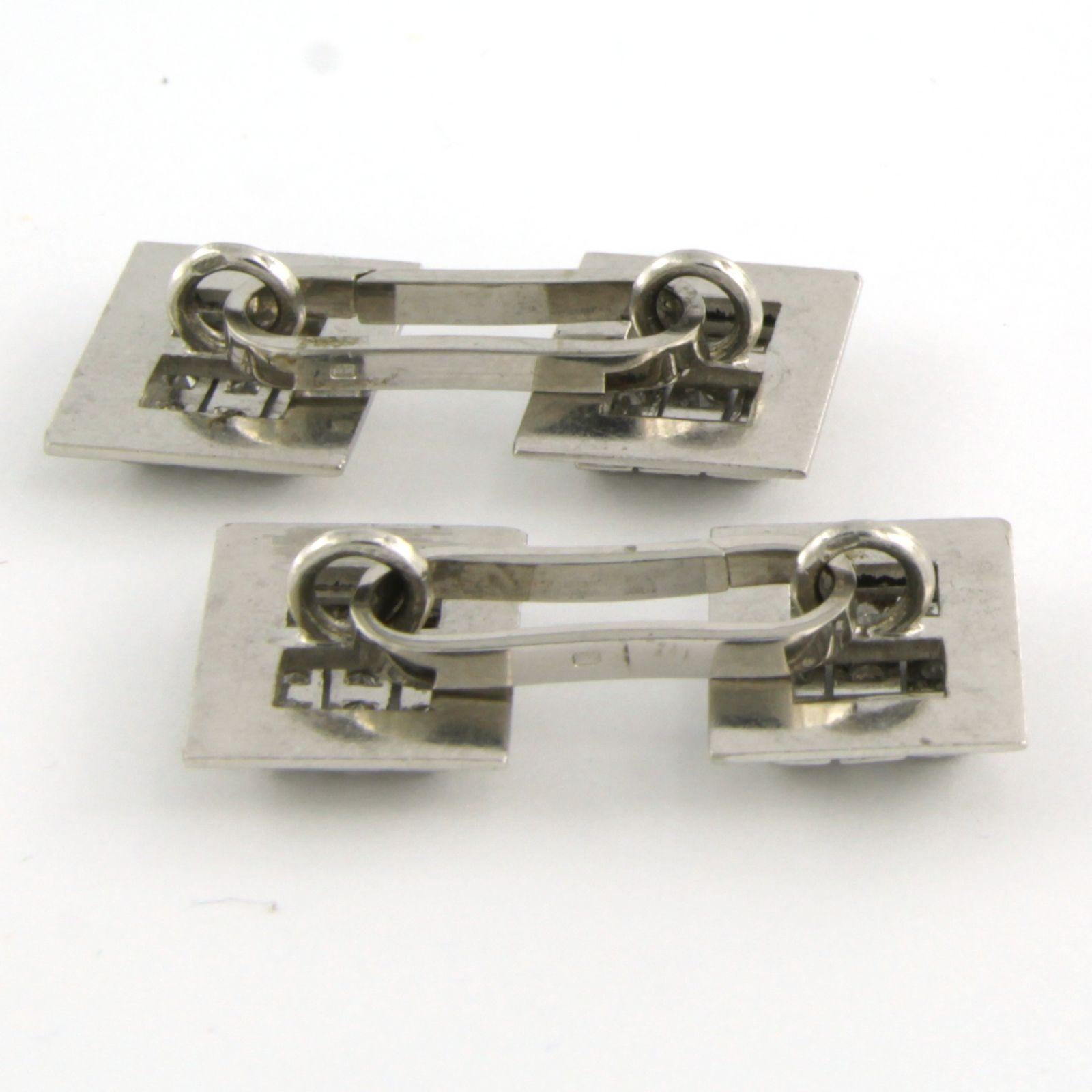 18k white gold cufflinks with single cut diamond up to 0.70ct - 12.4 grams im Zustand „Hervorragend“ im Angebot in The Hague, ZH