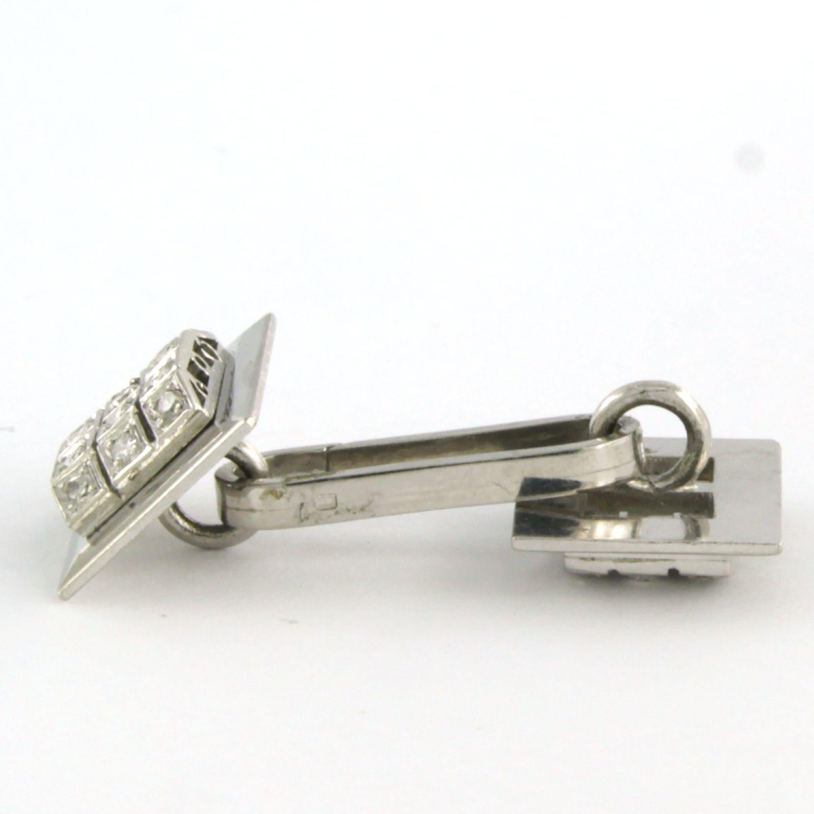 18k white gold cufflinks with single cut diamond up to 0.70ct - 12.4 grams im Angebot 1