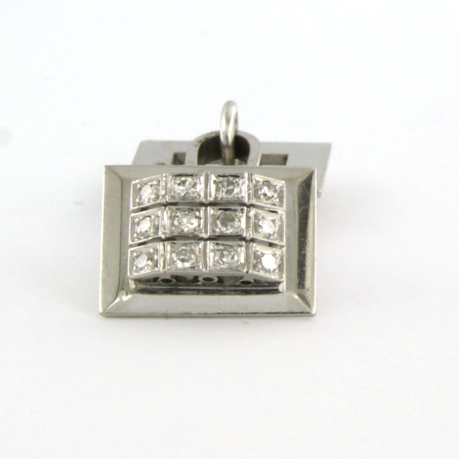 18k white gold cufflinks with single cut diamond up to 0.70ct - 12.4 grams im Angebot 2