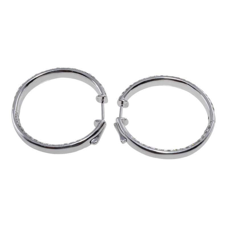 customized pave diamond hoop earrings