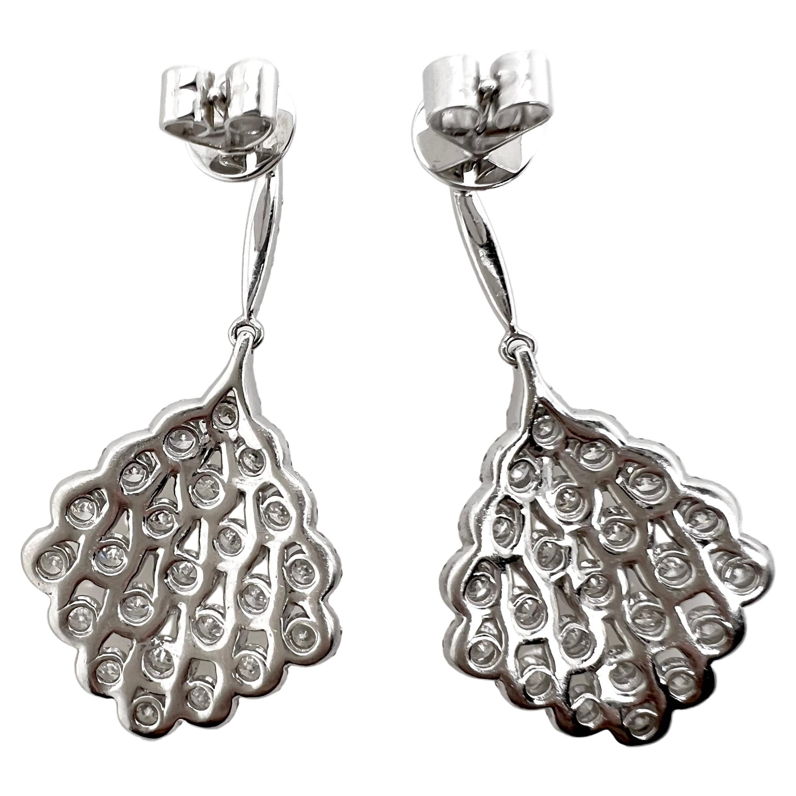 honeycomb diamond earrings