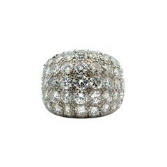 18k White Gold Danhier Square Pave Diamond Ring