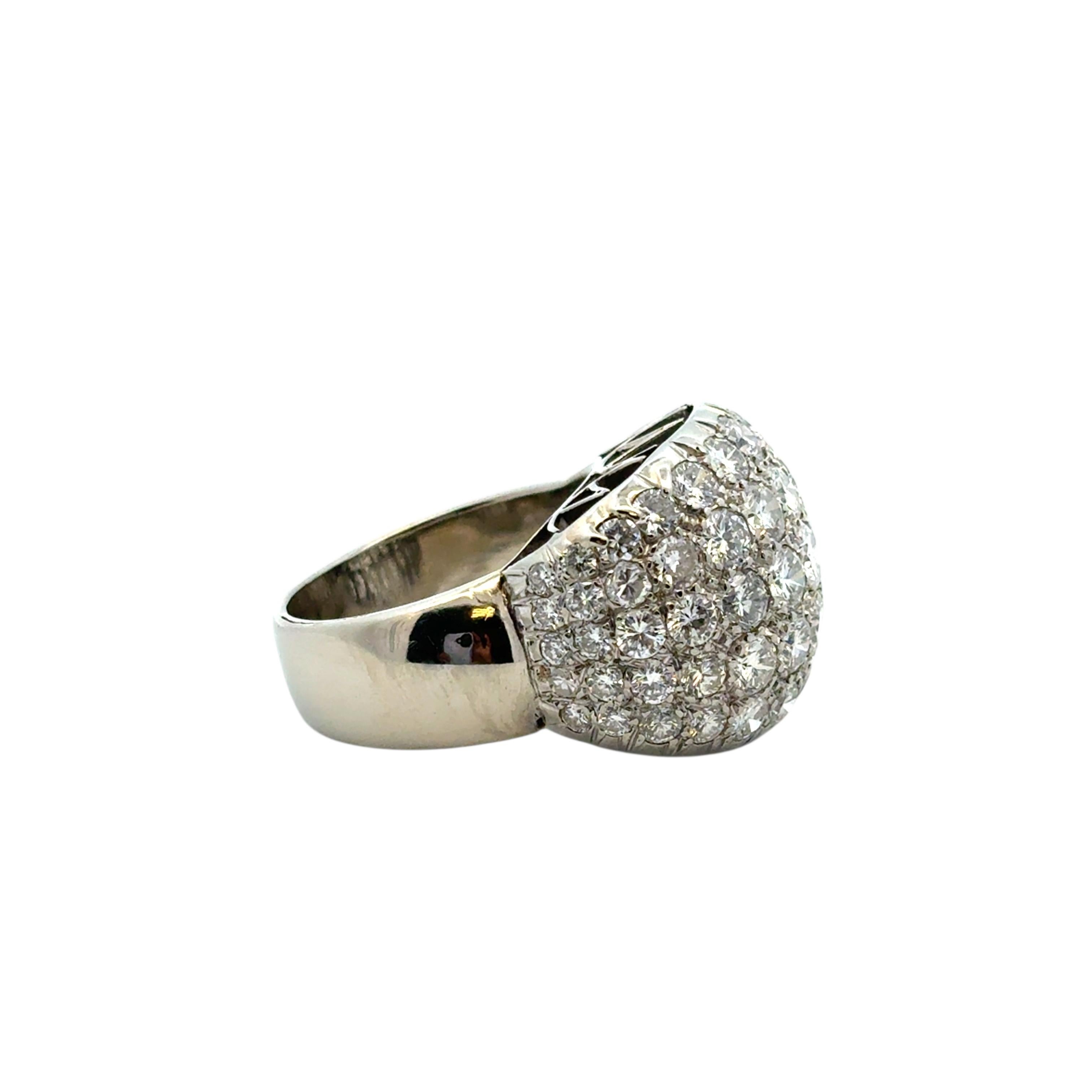 18k White Gold Danhier Square Pave Diamond Ring Unisexe en vente
