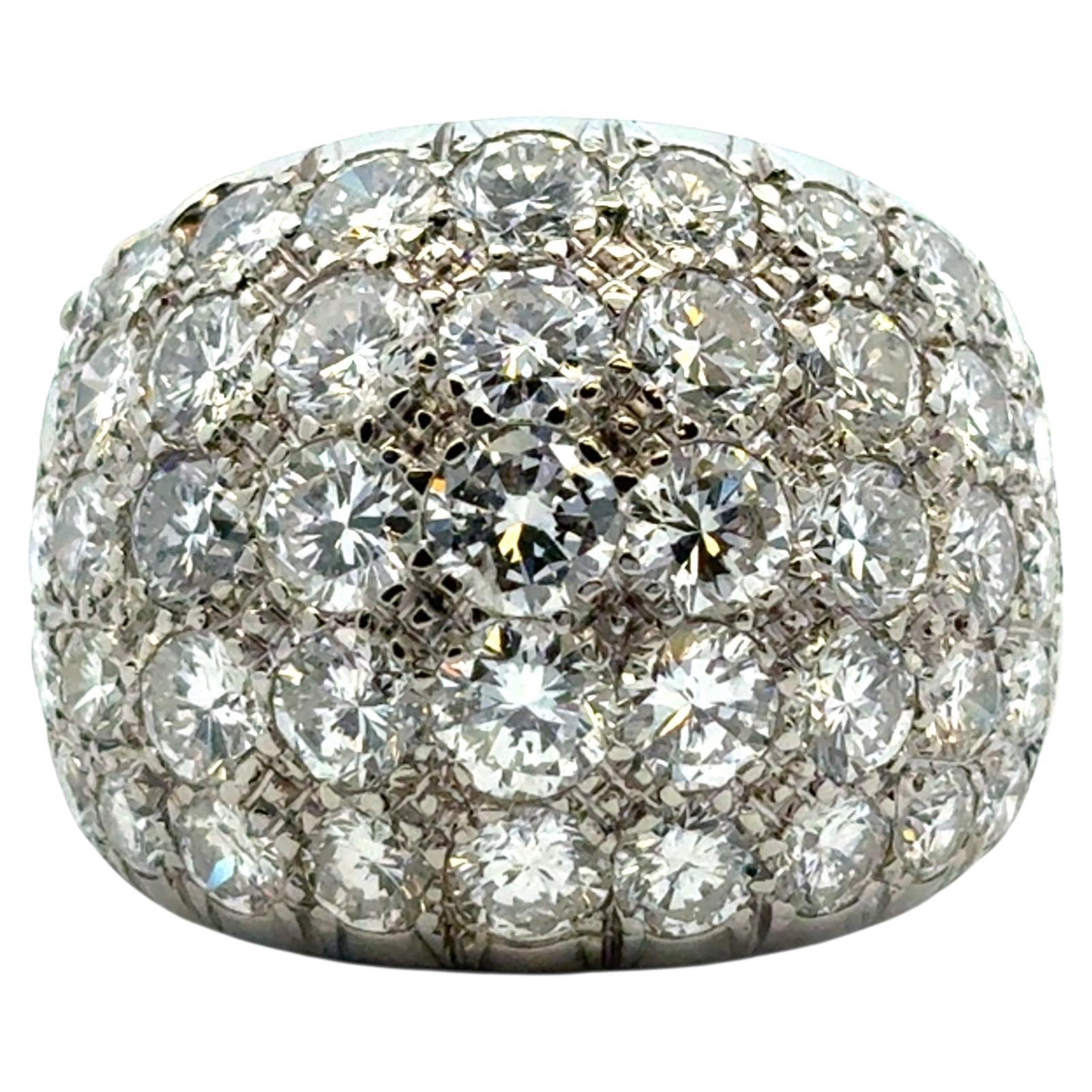 18k White Gold Danhier Square Pave Diamond Ring
