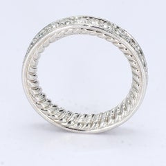 18k White Gold David Yurman Ring with Channel-set Diamonds
