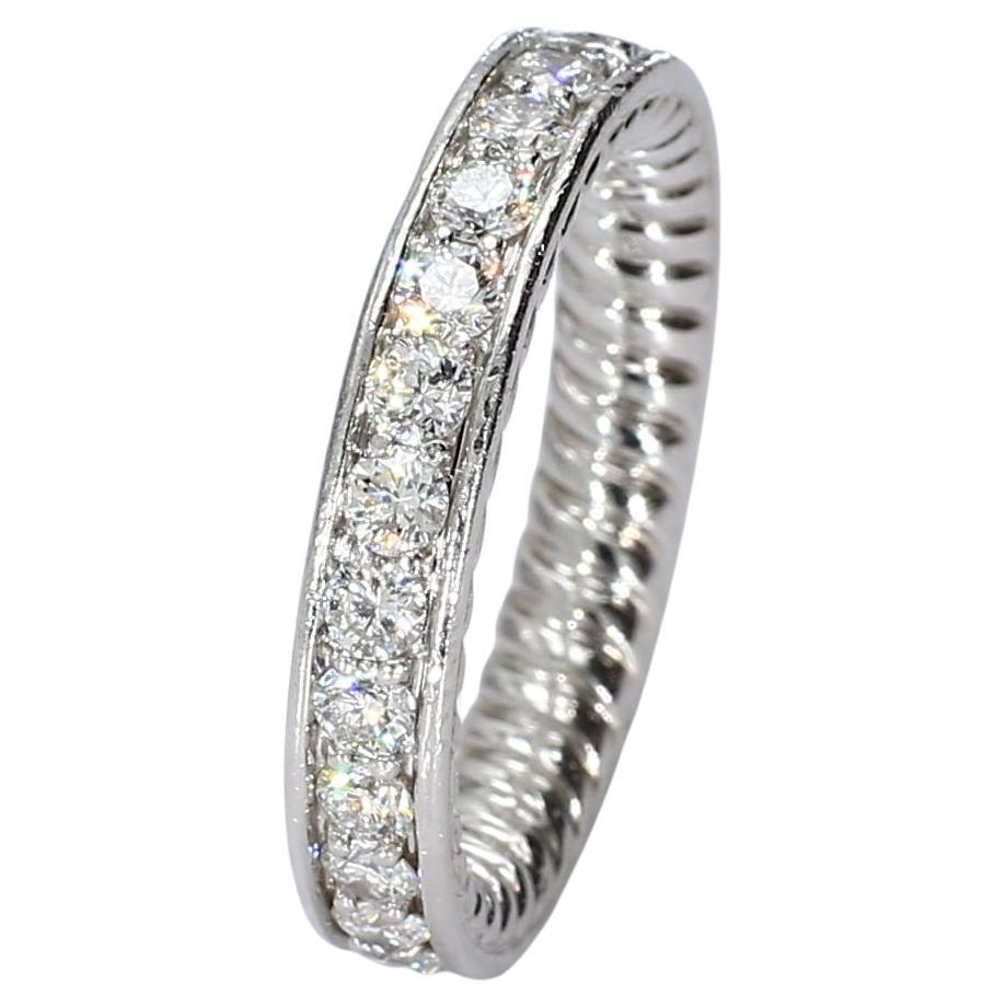 18k White Gold David Yurman Ring with Channel-set Diamonds