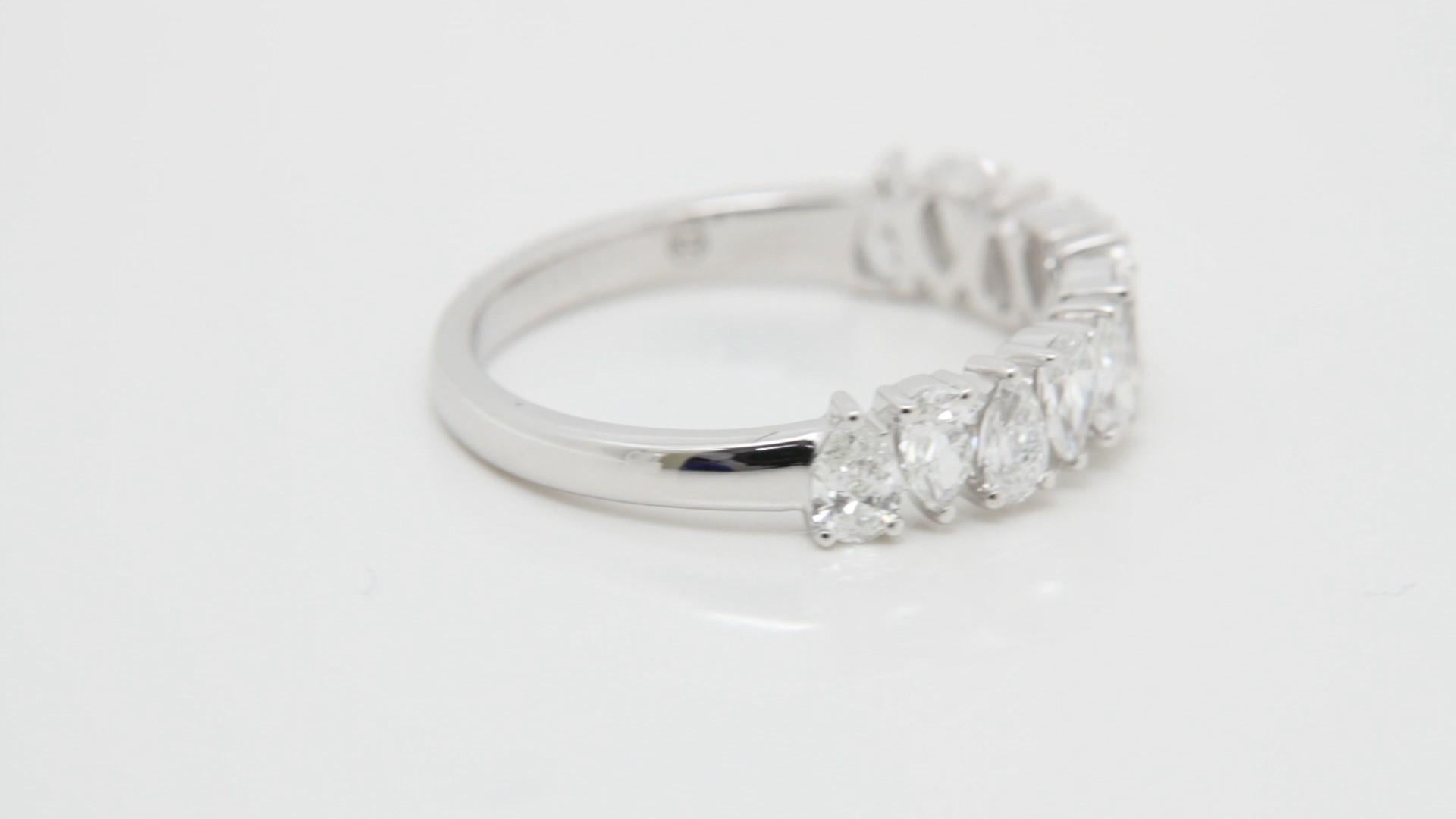 18K Weißgold Diamant 1.19cts Birne Form Diamant Ring (Tropfenschliff) im Angebot