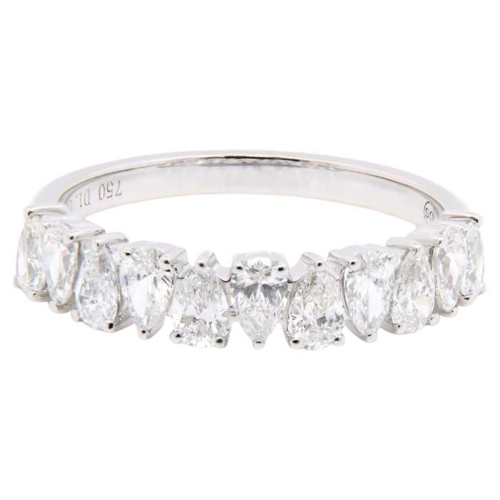 18K White Gold Diamond 1.19cts Pear Shape Diamond Ring