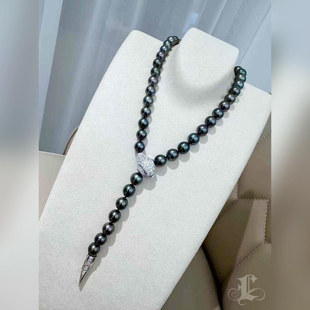 Women's PSL Tahitian Aurora Pearl Diamond Serpentine Necklace
