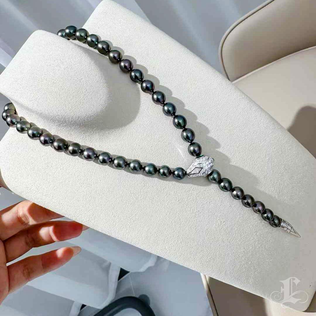 PSL Tahitian Aurora Pearl Diamond Serpentine Necklace 3