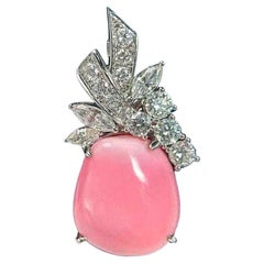 【Conchéa】Empress Crest Conch Pearl & Diamond Pendant - 9.32ct