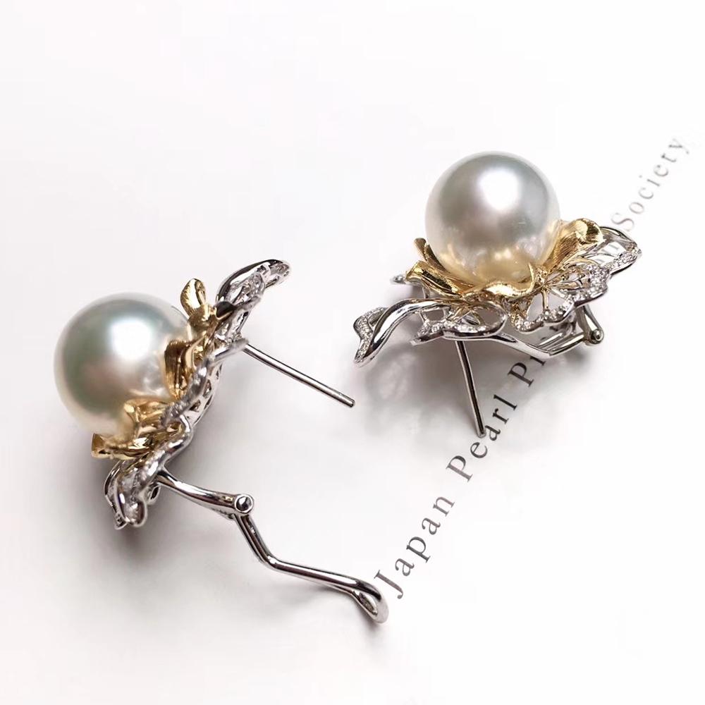 【Vine Symphony】Blooming Petal Aurora South Sea Pearl Earrings For Sale 1