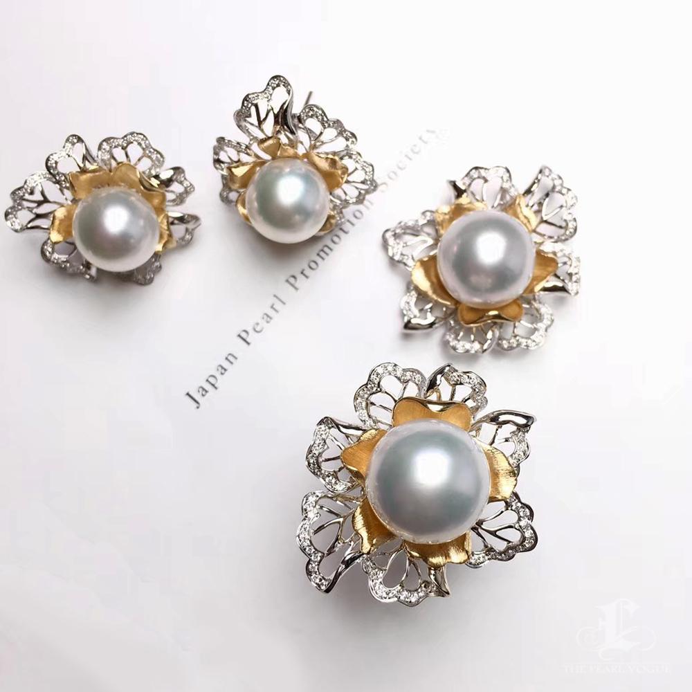 【Vine Symphony】Blooming Petal Aurora South Sea Pearl Earrings For Sale 2