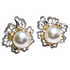 【Vine Symphony】Blooming Petal Aurora South Sea Pearl Earrings