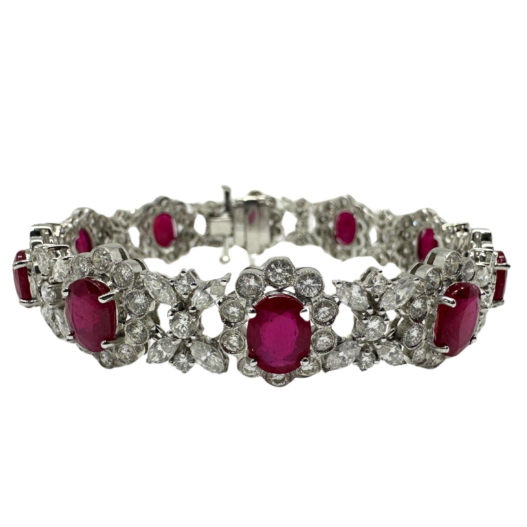 Bracelet en or blanc 18K avec diamants et rubis africain
Condit : En bon état avec quelques légères usures de surface dues à l'âge.
Longueur : 7,5
Largeur : 0.60 pouces
Marques : 