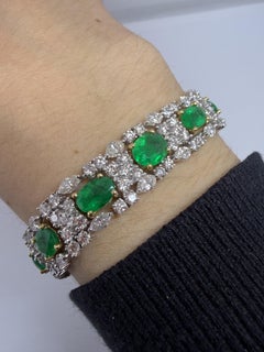 18K Weißgold Diamant und Smaragd Armband