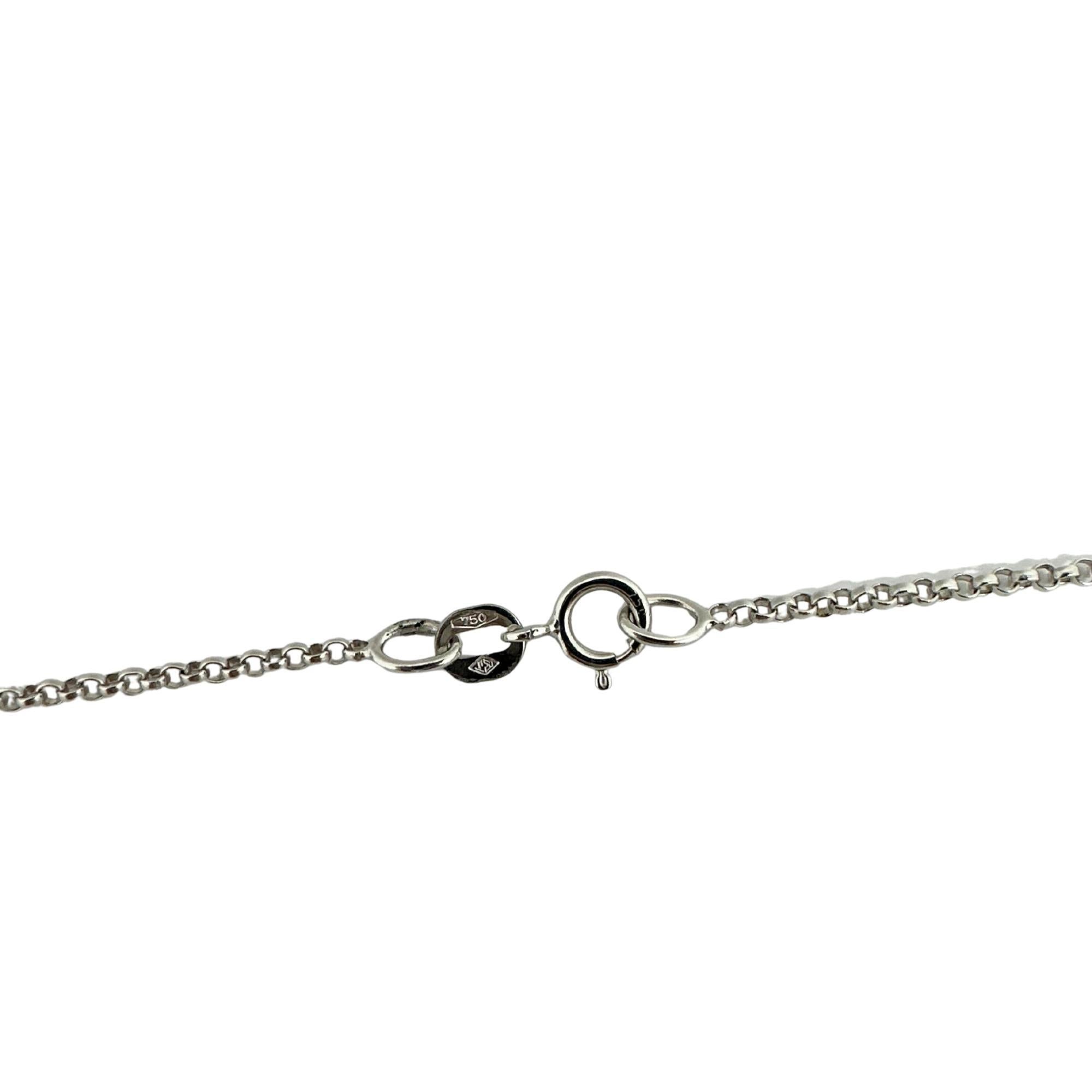 18K Weißgold Diamant- und Smaragd-Anhänger-Halskette im Angebot 2