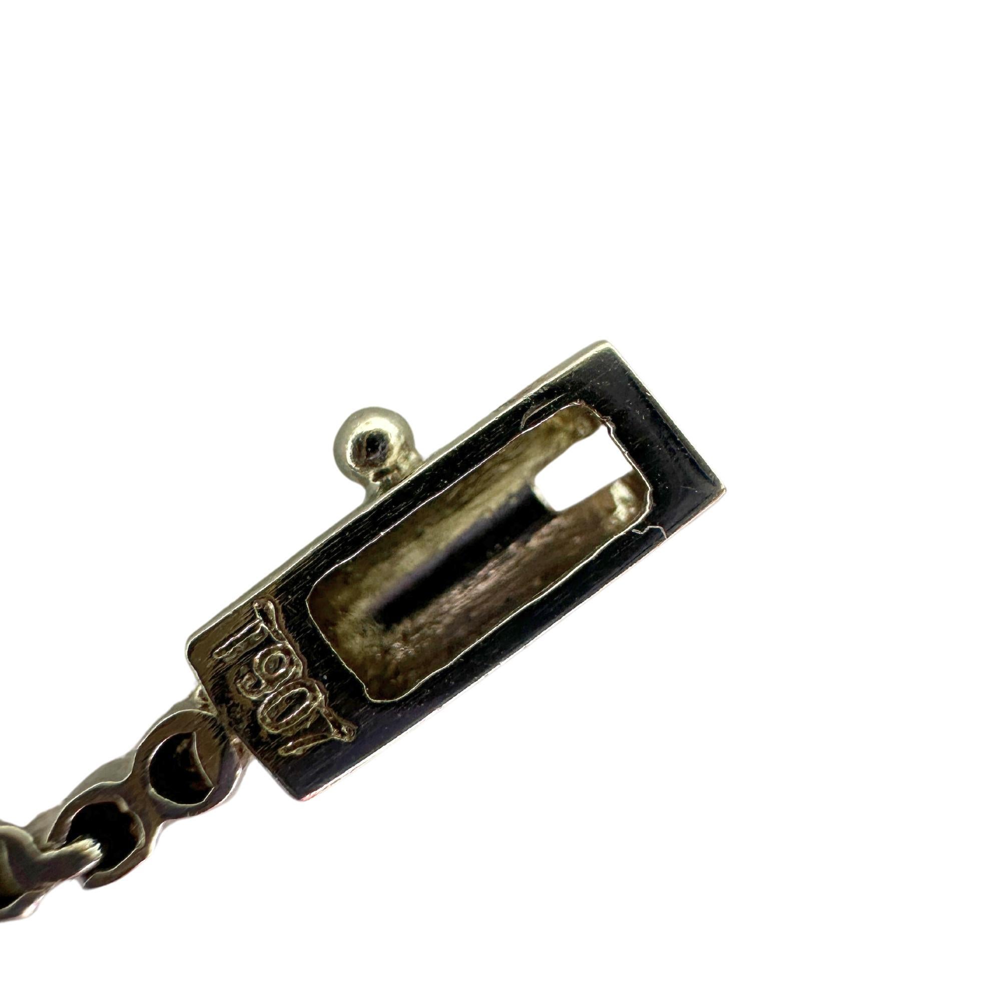 Bracciale in oro bianco 18K con diamanti e rubini a forma di pera in vendita 2