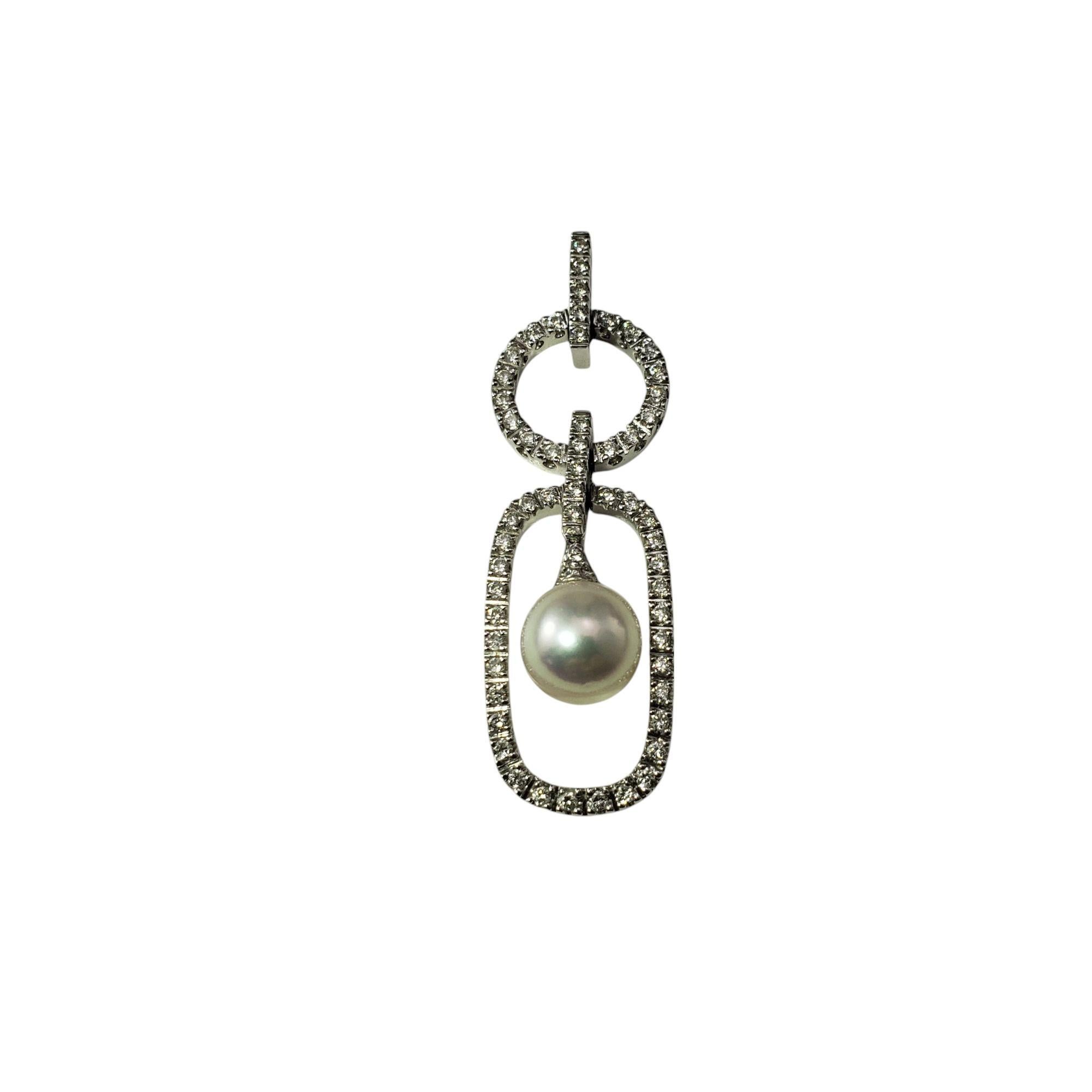 18K White Gold Diamond and Pearl Pendant #20935