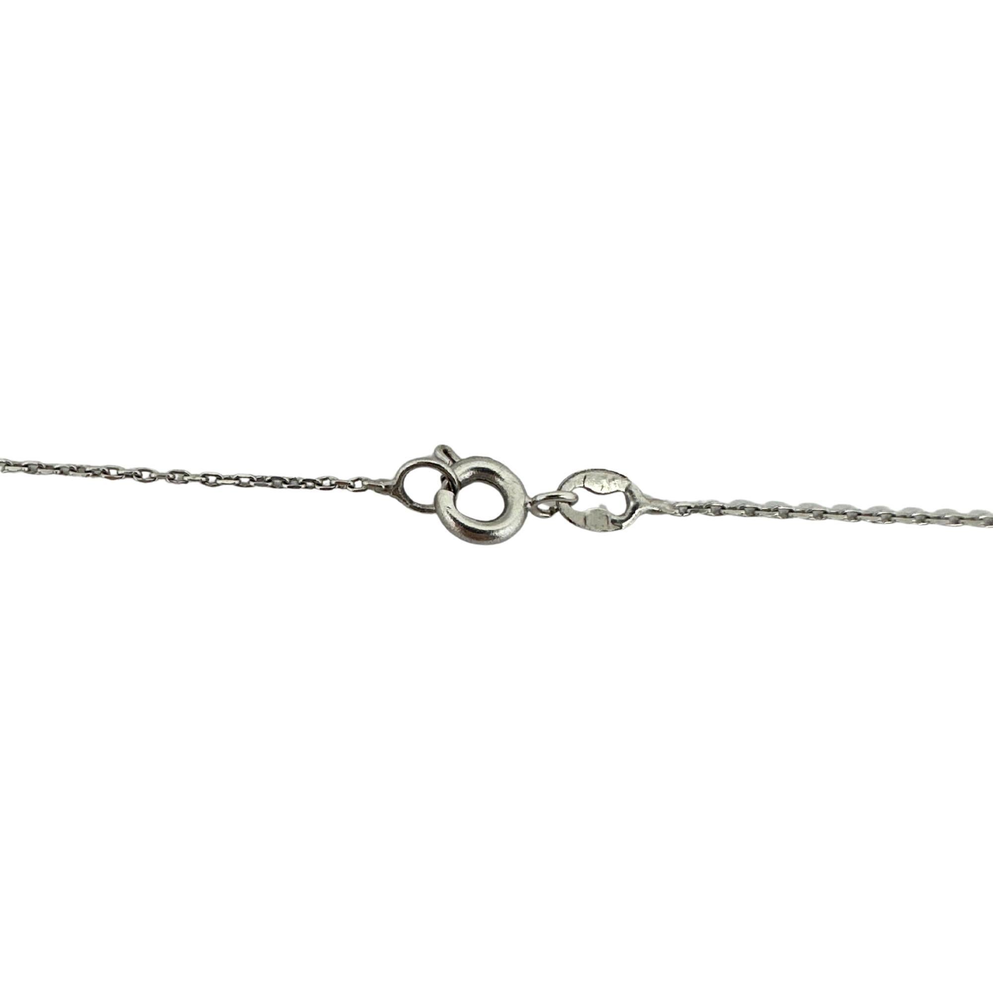 18K Weißgold Diamant- und Perlen-Anhänger-Halskette im Angebot 1