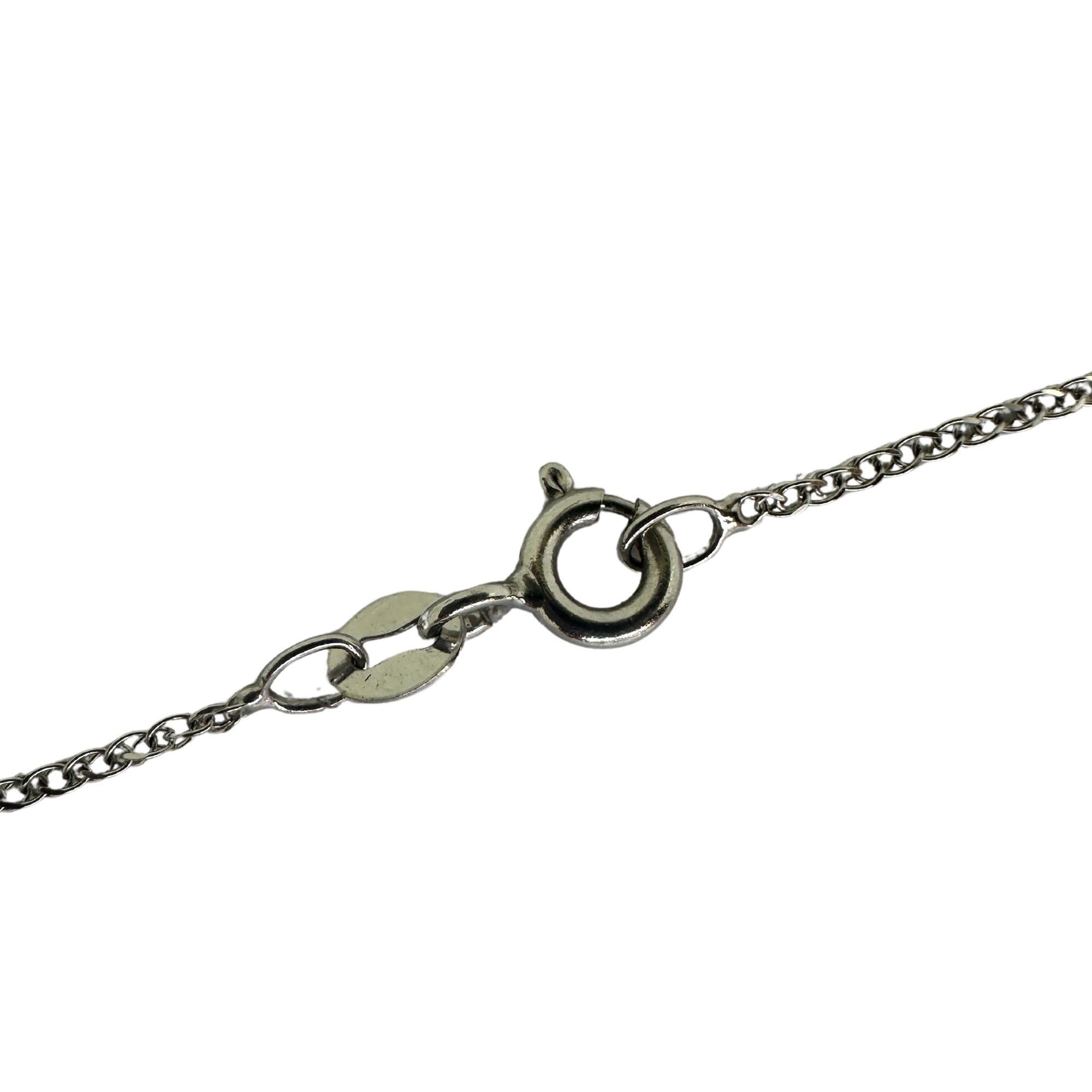 18k White Gold Diamond and Persian Turquoise Pendant Necklace In Good Condition For Sale In New York, NY