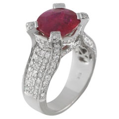 18K White Gold Diamond and Ruby Ring MF32-051526