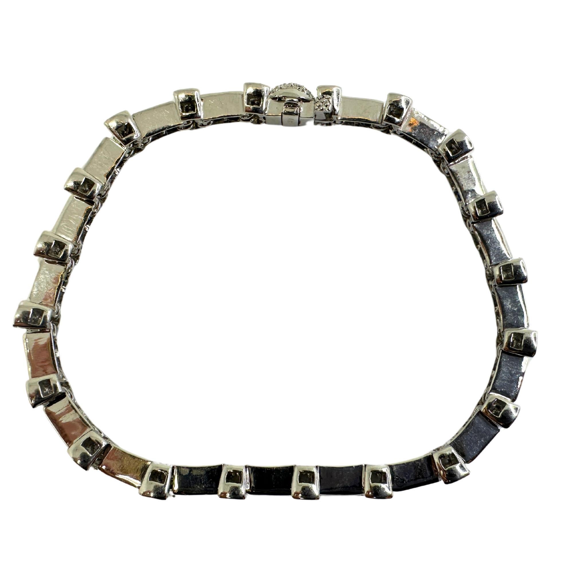 Armband aus 18 Karat Weißgold mit Diamant und Saphir Damen