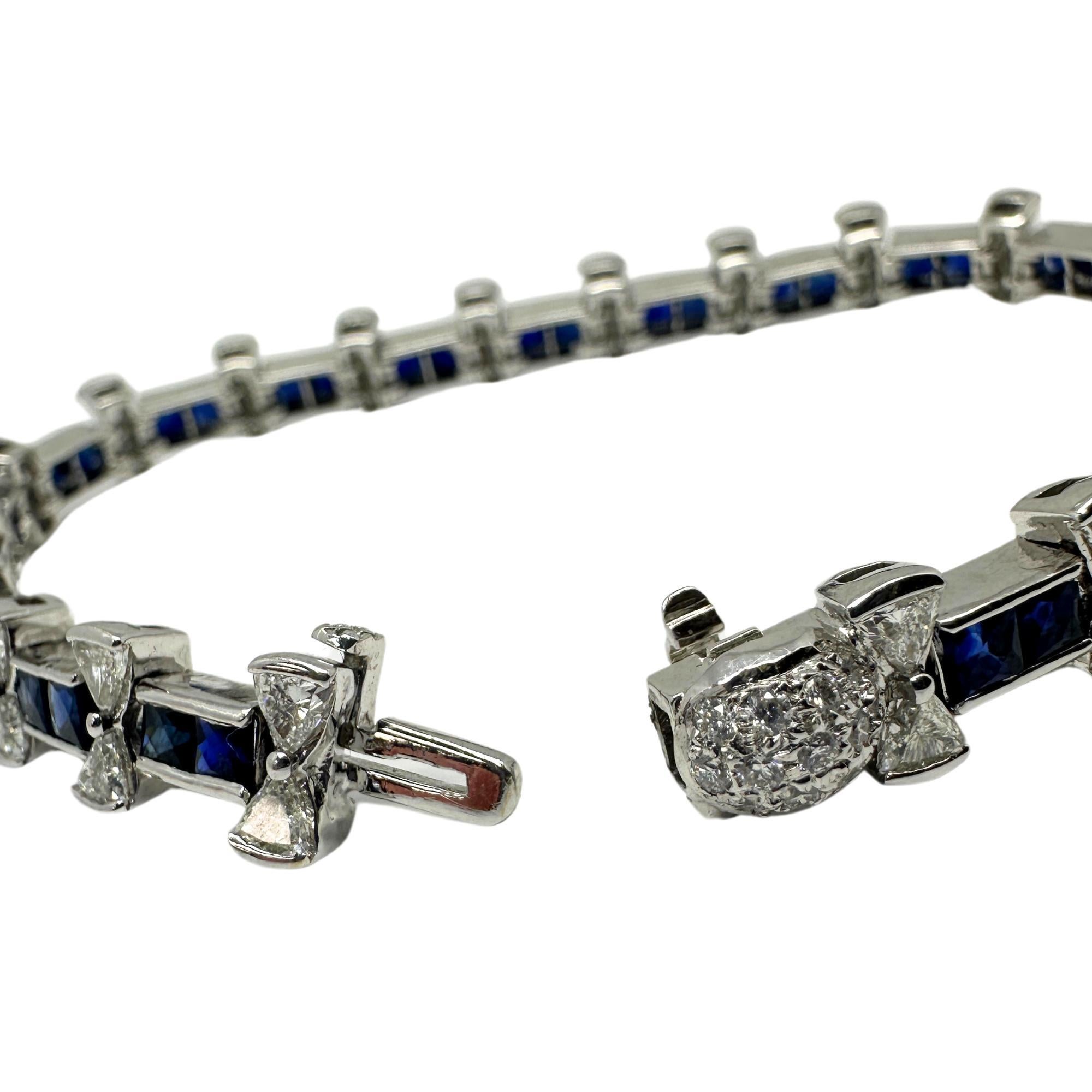 Armband aus 18 Karat Weißgold mit Diamant und Saphir 1