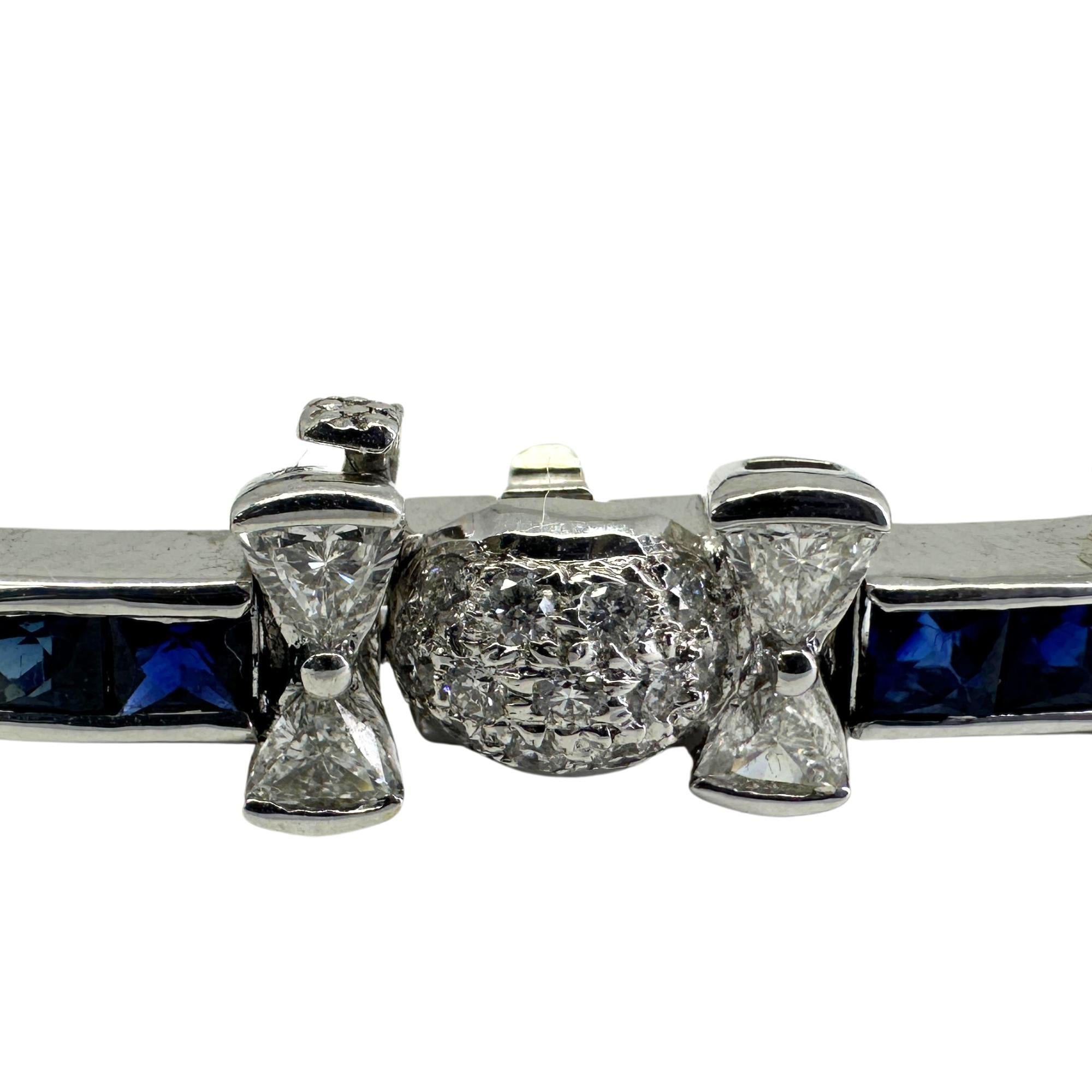 Armband aus 18 Karat Weißgold mit Diamant und Saphir 3