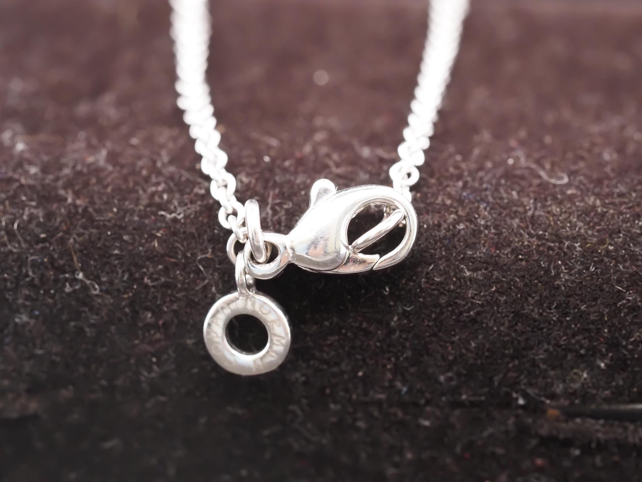 18K White Gold Diamond and Sapphire by the yard Necklace For Sale 4