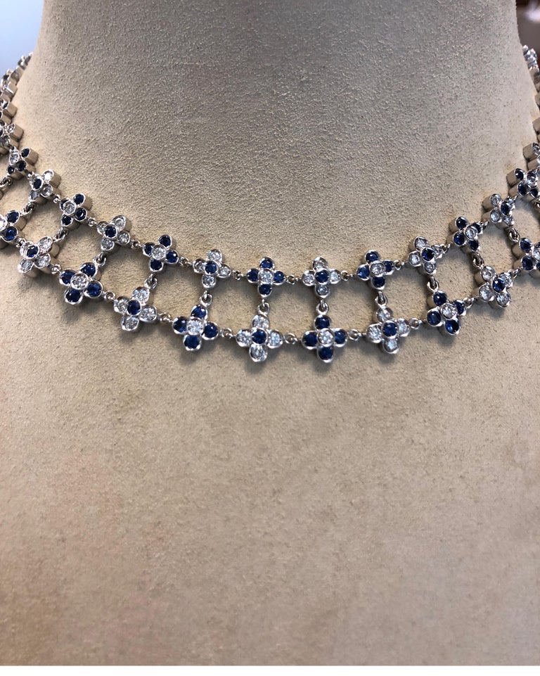 Two Rows Flowers Necklace 6-18 in Multi main image 1